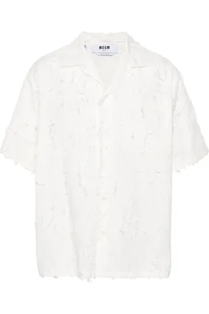 Msgm Camisa con acabado texturizado y etiqueta del logo