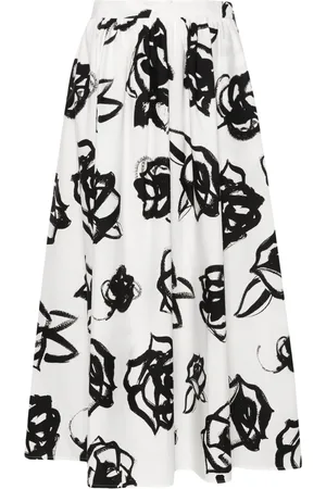 Msgm Falda larga con rosas estampadas
