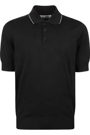 Brunello Cucinelli Playera tipo polo de tejido fino