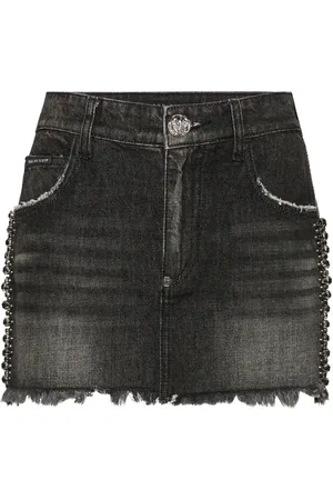 Philipp Plein Falda corta Rib Strass