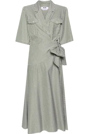 Msgm Vestido midi con motivo de rayas