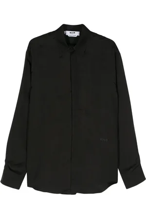 Msgm Camisa satinada con cuello de pico