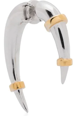 Rainbow K Arete Horn en oro amarillo y blanco de 14kt