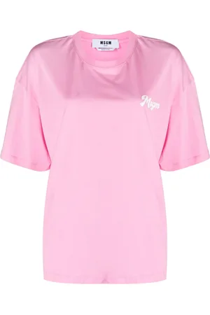 Msgm Playera con logo estampado y cuello redondo