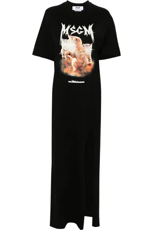 Msgm Vestido largo con estampado Laser Eyed Cat