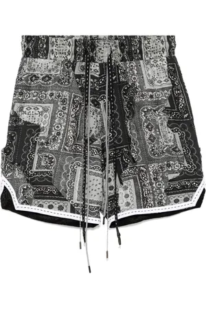 MOSTLY HEARD RARELY SEEN Bermudas con aberturas y motivo de cachemira
