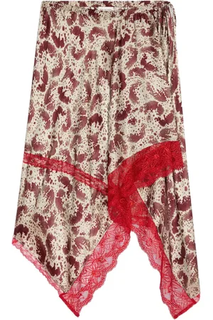 DRIES VAN NOTEN Falda midi de seda con diseño asimétrico