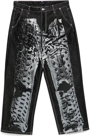 JUNTAE KIM Jeans estampados en trompe l
