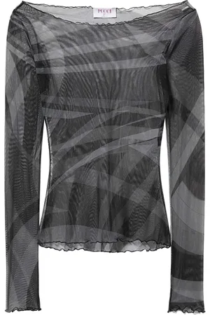 Puccini Top traslúcido con estampado Iride