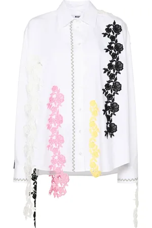 Msgm Camisa con aplique de encaje