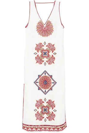 Farm Rio Vestido midi Marys Tiles Richelieu