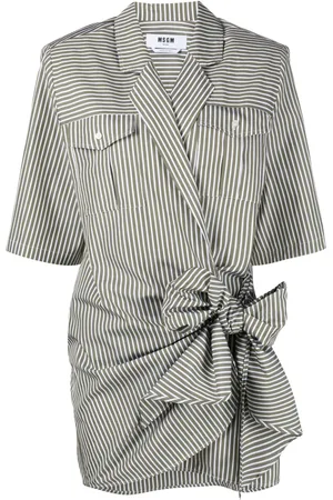 Msgm Vestido de popelina con motivo de rayas