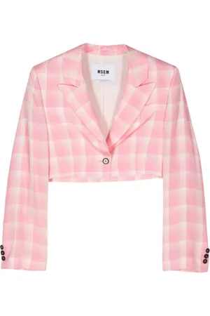 Msgm Blazer corto con cuadros estampados