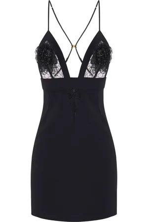 Elisabetta Franchi Vestido corto con aplique floral
