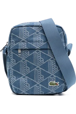 Lacoste Mochila tipo mensajero con monograma en jacquard