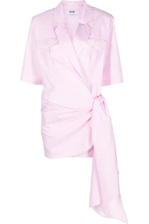 Msgm Vestido camisero con motivo de rayas