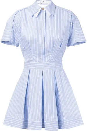 Elisabetta Franchi Vestido corto de popelina con rayas