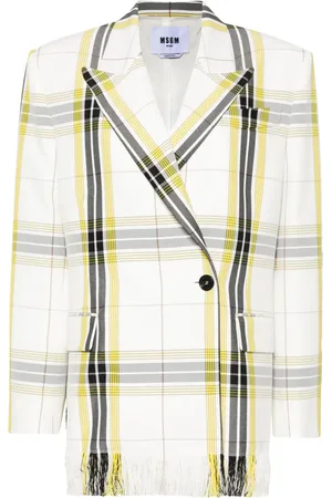 Msgm Blazer con doble botonadura y motivo de cuadros