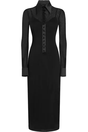 Dolce & Gabbana Vestido de tul con detalle satinado