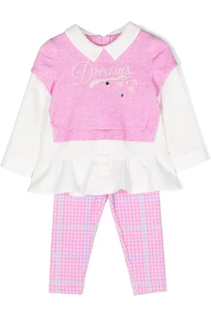 Lapin House Leggins y blusa con eslogan bordado