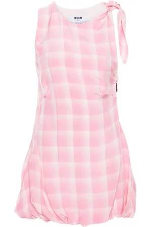 Msgm Vestido sin mangas con motivo de cuadros