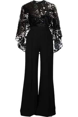 Elie saab Jumpsuit bordado con detalle de capa
