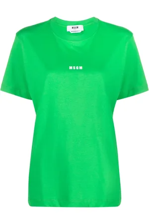 Msgm Playera con logo estampado y cuello redondo