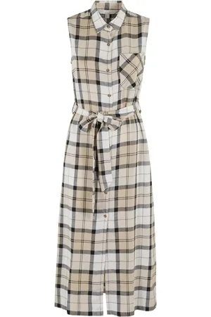 Barbour Vestido camisero con motivo de cuadros