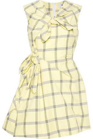 Msgm Vestido sin mangas con motivo de cuadros
