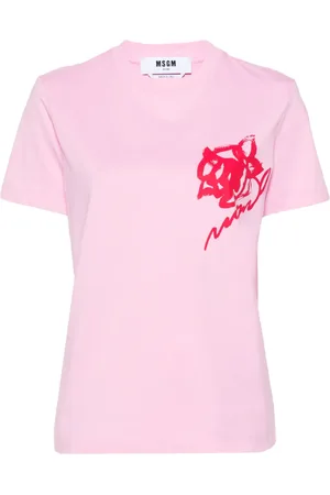 Msgm Playera con logo estampado