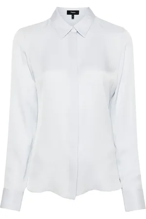 THEORY Camisa de seda con cuello