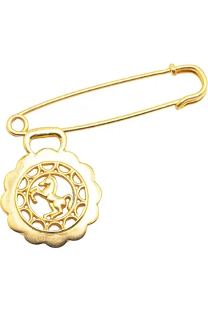 Hermès Broche 20th Century Gold Plated Bijouterie Fantaisie Horse Safety Pin Brooch