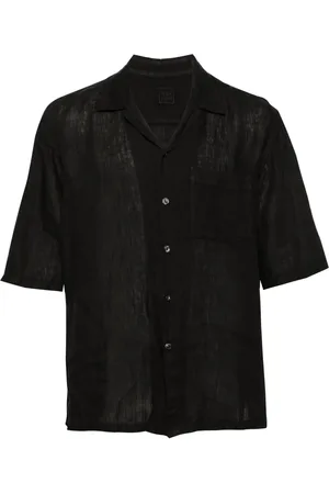 120% Lino Camisa con cuello cubano