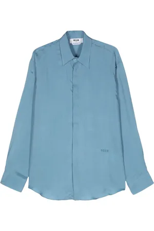Msgm Camisa satinada con cuello de pico