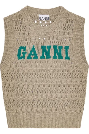 Ganni Top tejido de intarsia