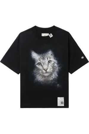 Maison Mihara Yasuhiro Playera con gato estampado