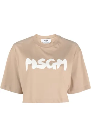 Msgm Playera corta con logo estampado