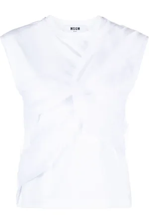 Msgm Playera sin mangas con capa de tul