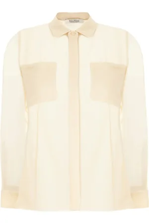 Max Mara Camisa de seda con logo bordado