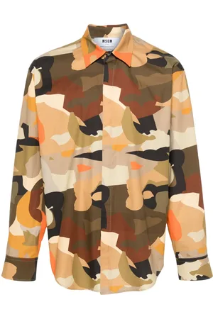 Msgm Camisa con estampado militar