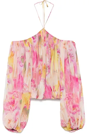 BLUMARINE Blusa de georgette con estampado floral