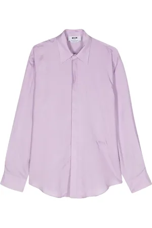 Msgm Camisa satinada con cuello de pico