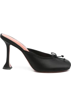 Amina Muaddi Mules Lila con tacón 95mm