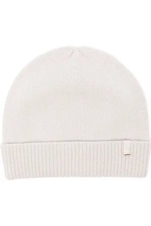 HERNO Gorro tejido de canalé con placa del logo