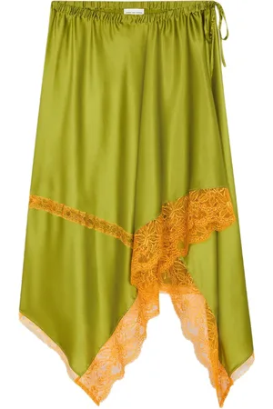 DRIES VAN NOTEN Falda midi de seda con diseño asimétrico