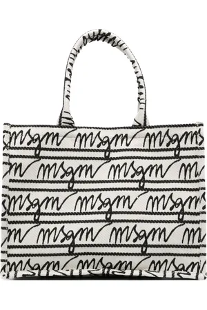 Msgm Tote con logo en jacquard