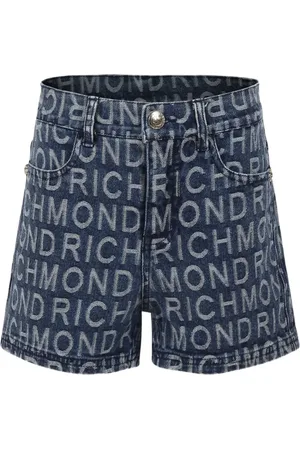 John Richmond Monogram-print denim shorts