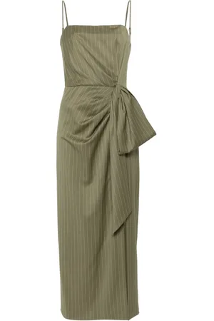 Msgm Vestido midi con nudo en la cintura