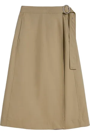 Jil Sander Falda midi con diseño cruzado