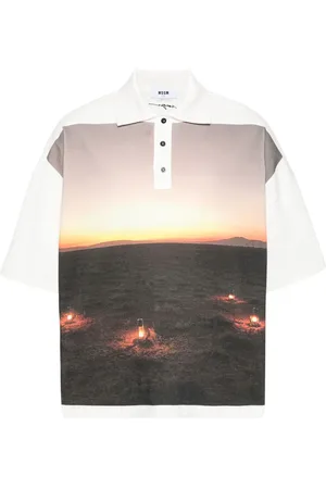 Msgm Playera tipo polo con estampado gráfico